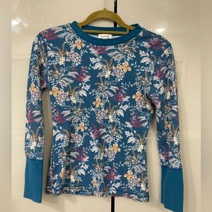 Sundance waffle knit flower top P medium